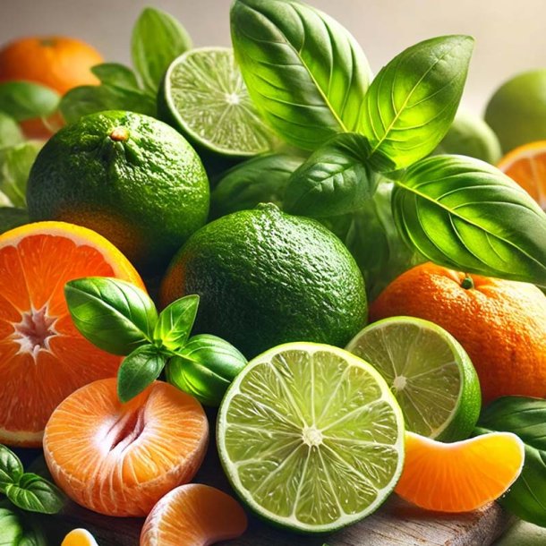 Lime, basilikum og mandarin duftolie (lime, basil and mandarin), koncentreret