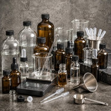 Tilbeh�r, s�som VG, PG, flasker og pipetter