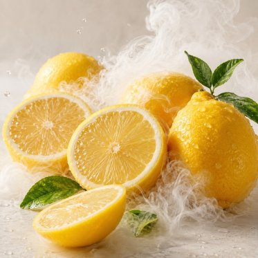 Citroner med aroma damp i baggrunden