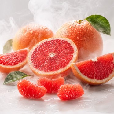 Grapefrugter med aroma damp i baggrunden