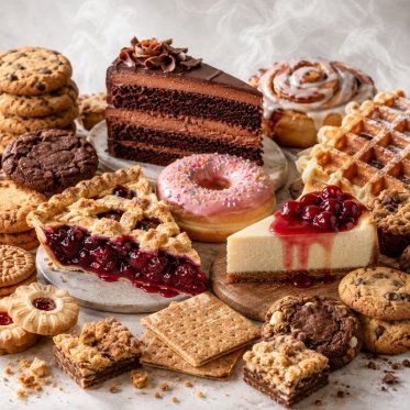 Kage og bakery med aroma damp i baggrunden