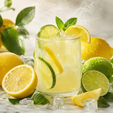 Lemonadedrink med aroma damp i baggrunden