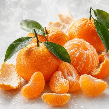Mandariner og tangeringer med aroma damp i baggrunden