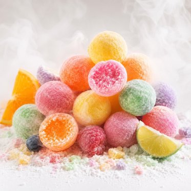 Sherbets med aroma damp i baggrunden