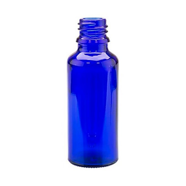 Klar bl glasflaske 30ml, DIN18