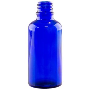 Klar bl� glasflaske 50ml, DIN18