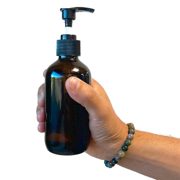 Dispenser - glasflaske med pumpe, 250 ml