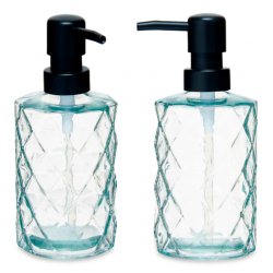 Dispenser, klart glas med rhombe-mnster, 410 ml