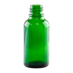 Klar gr�n glasflaske 30ml, DIN18