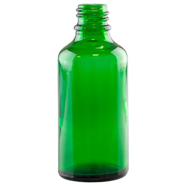 Klar grn glasflaske 50ml, DIN18