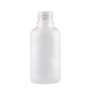 Matteret hvid glasflaske 30ml, DIN18