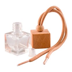 Firkantet mini-diffuser i glas og tr�, 5 ml