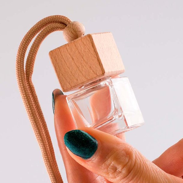 Firkantet mini-diffuser i glas og tr�, 5 ml