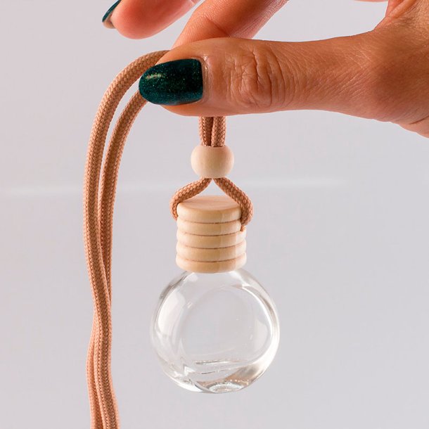 Oval mini-diffuser i glas og tr, 9 ml