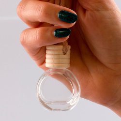 Oval mini-diffuser i glas og tr, 9 ml