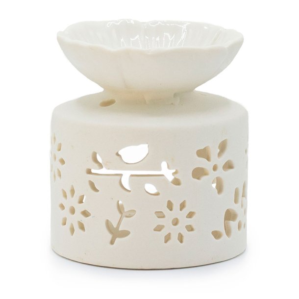 Aromalampe fra Agnes+Cat, fugle- og blomstermotiv