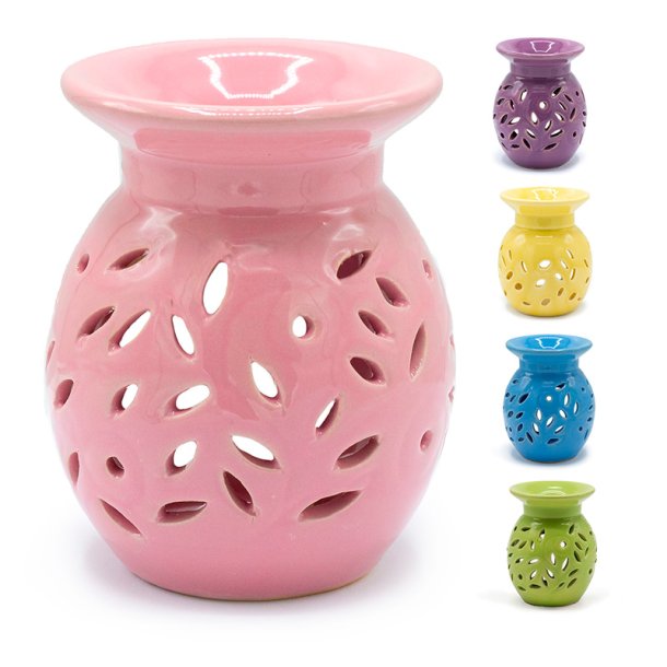 Aromalampe med udsk�rne blade/blomster - 5 valgfrie farver
