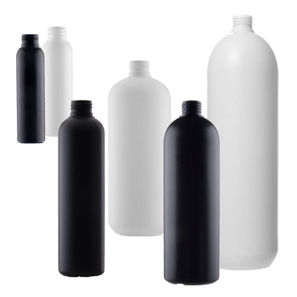 Flaske i HDPE-plast, flere farver og st�rrelser:
