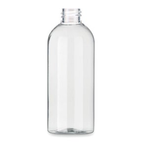 Krystalklar plastflaske 100ml, lav model, 20/410