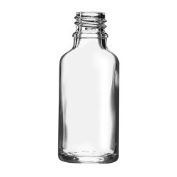 Glas-flaske, DIN18, flere strrelser og farver: