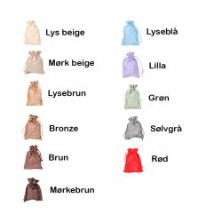 Sm� s�de poser af jute, ca. 14 x 9,5 cm