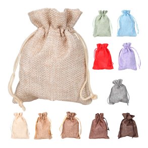 Sm� s�de poser af jute, ca. 14 x 9,5 cm