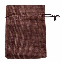 Jutepose brun, snoreluk, 13 x 9,5cm