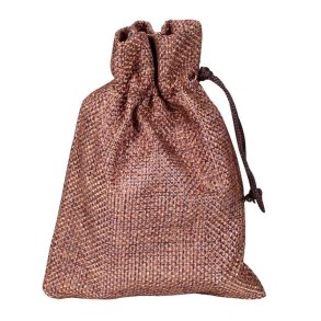 Jutepose brun, snoreluk, 13 x 9,5cm