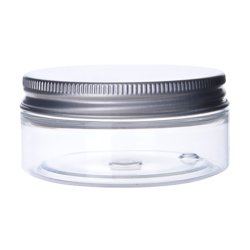 Klar krukke i PET-plast, forskellige st�rrelser og l�gtyper