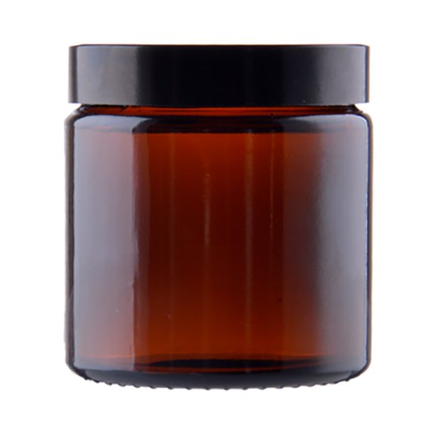 Glas-krukke, brun, flere st�rrelser og l�gtyper: