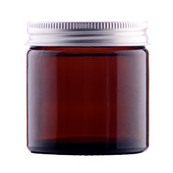 Glas-krukke, brun, flere strrelser og lgtyper: