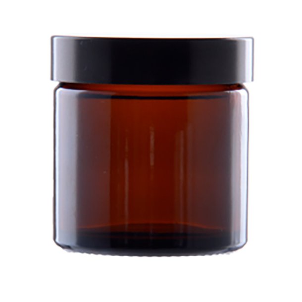 Glas-krukke, brun, flere st�rrelser og l�gtyper: