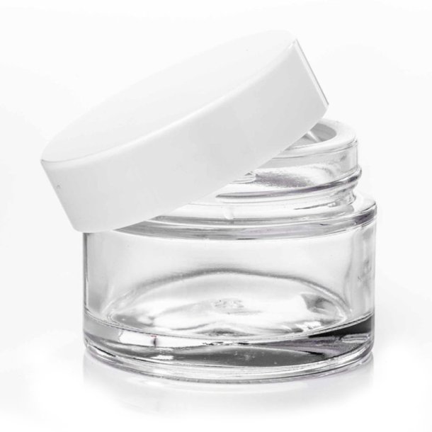 Glas-krukke, klar, 50 ml, flere lgtyper: