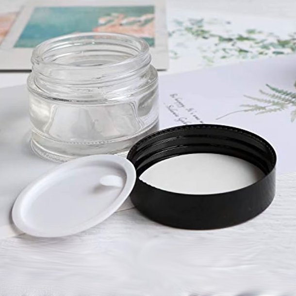 Glas-krukke, klar, 50 ml, flere lgtyper: