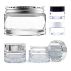 Glas-krukke, klar, 50 ml, flere lgtyper: