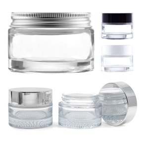 Glas-krukke, klar, 50 ml, flere l�gtyper: