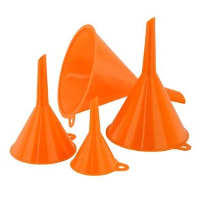 Tragt fra Benson Tools, orange plast, flere st�rrelser