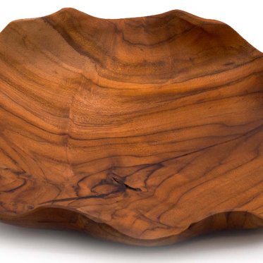 Fade og skåle af teaktræ