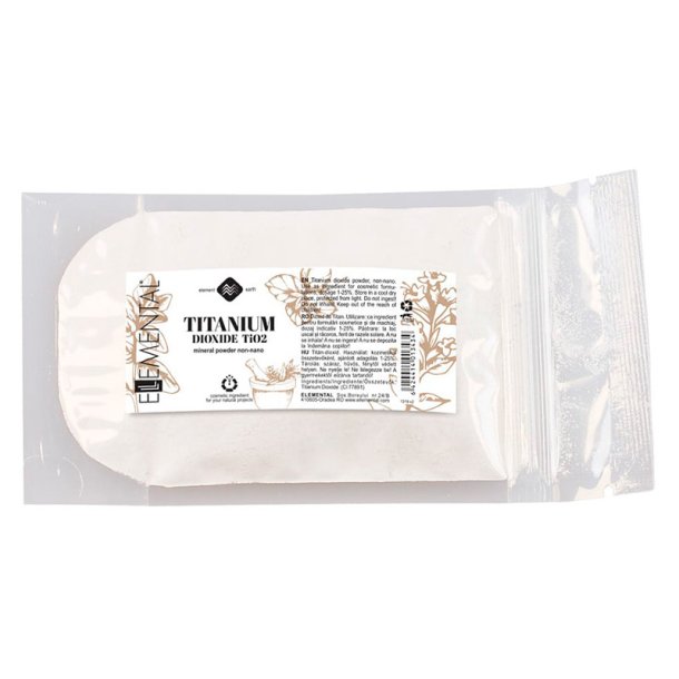 Titaniumdioxid (titanium dioxide), 100% naturligt mineral-pulver