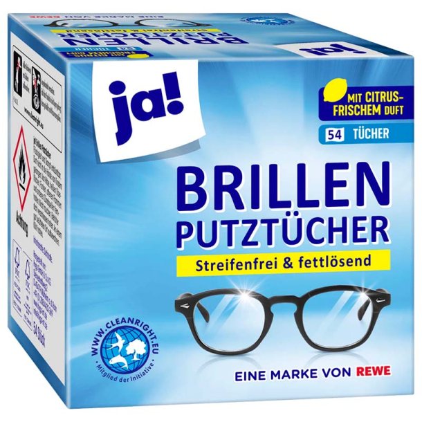 Brille-servietter, kasse med 54 stk.