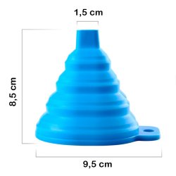 Silikone-tragt, sammenklappelig, flere farver