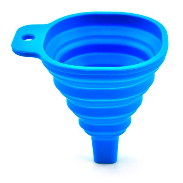 Silikone-tragt, sammenklappelig, flere farver