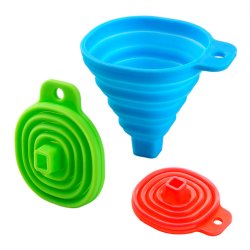 Silikone-tragt, sammenklappelig, flere farver