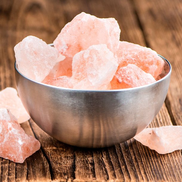 Himalayasalt, kmpe krystaller, pink