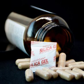 Silica gel, f�devaregodkendt, pose med 2 gram