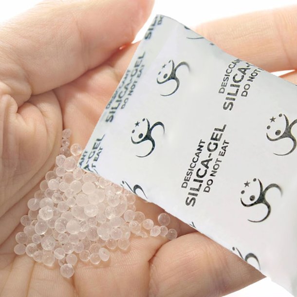 Silica gel, stor pose, flere strrelser