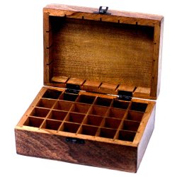 H�ndlavet �ske af mango-tr� med rum til 24 olier