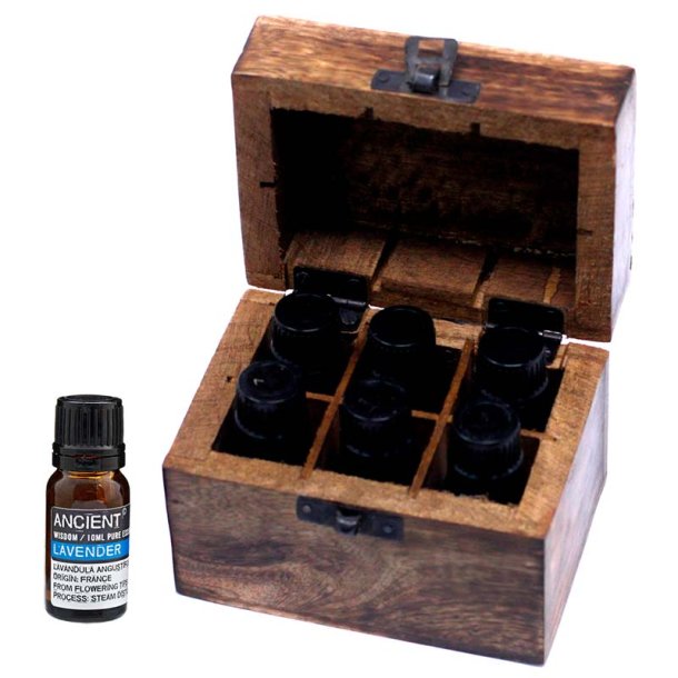 H�ndlavet �ske af mango-tr� med rum til 6 olier