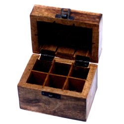 H�ndlavet �ske af mango-tr� med rum til 6 olier