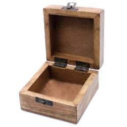 Hndlavet ske af mango-tr, azteker-design, 10,5x10,5x6cm